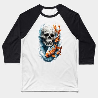 Koi Fish and Skull Baseball T-Shirt